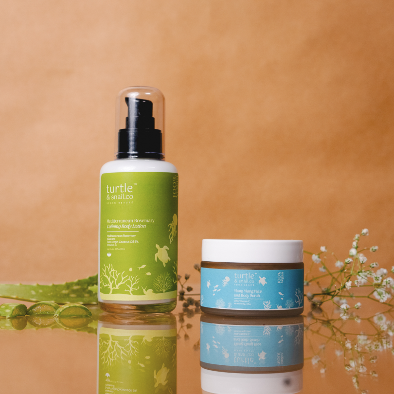 Exfoliate &amp; Soothe Duo: Scrub + Rosemary Body Lotion